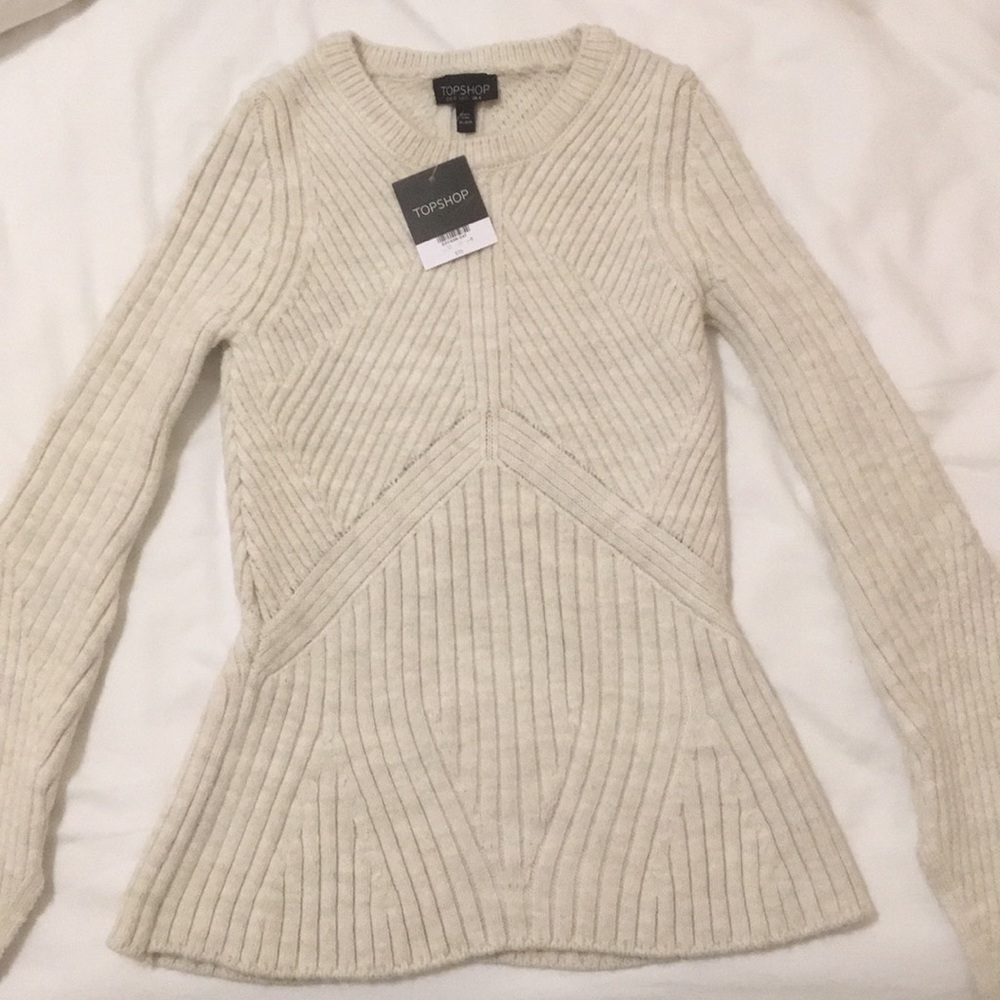TOPSHOP cream sweater NWT